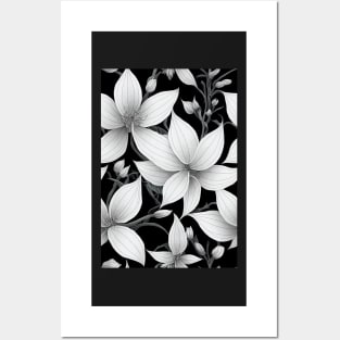 Beautiful Stylized White Flowers, for all those who love nature #171 Posters and Art